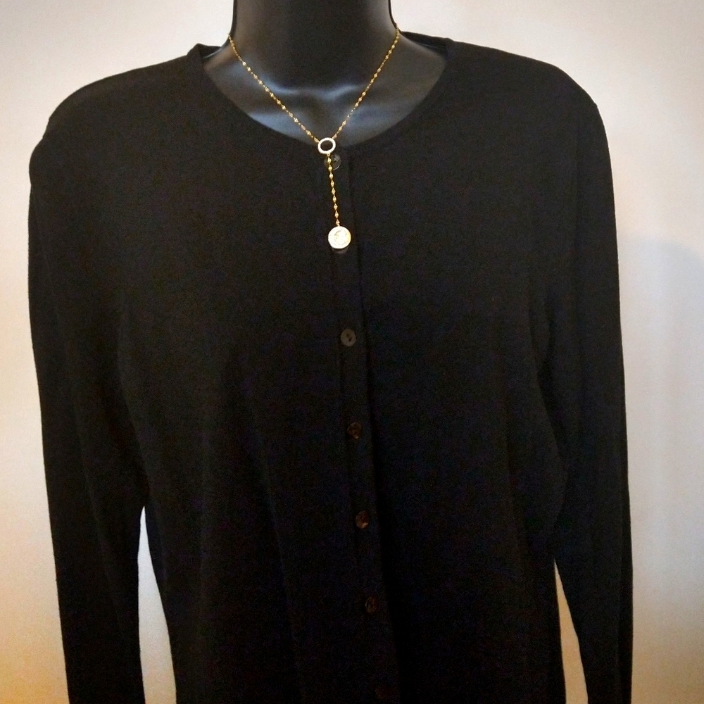 August Silk black cardigan